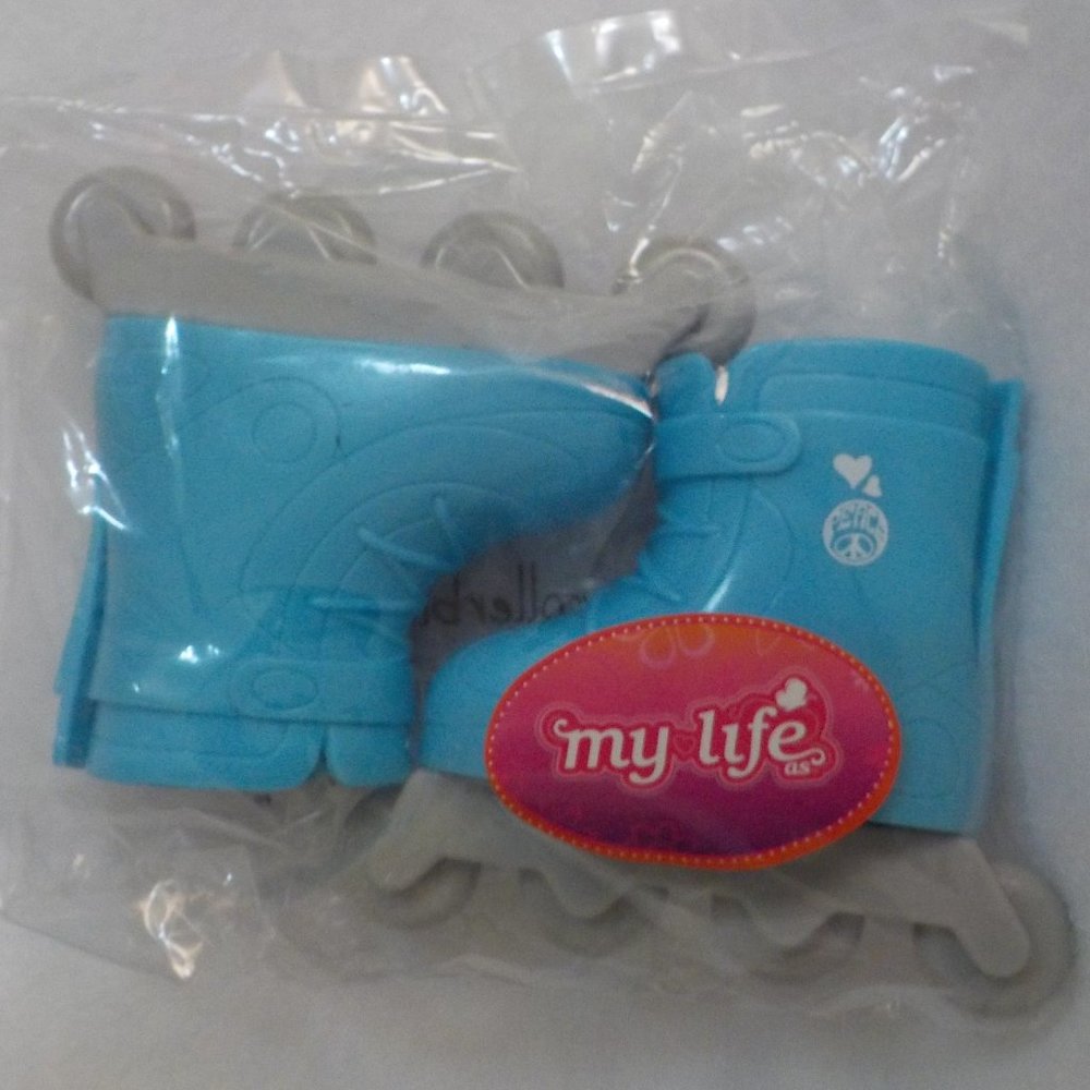 18-inch My Life Doll Blue Roller Blades - New